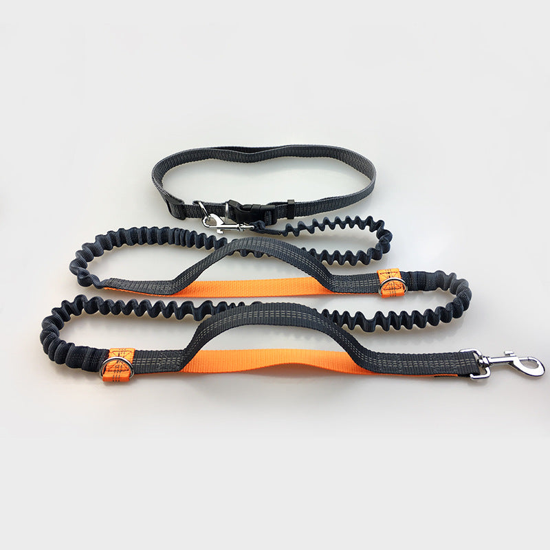Hands-Free Dog Leash - Adjustable Waist Belt & Bungee Design
