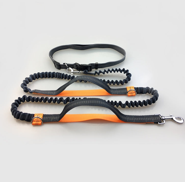 Hands-Free Dog Leash - Adjustable Waist Belt & Bungee Design