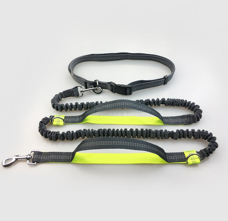 Hands-Free Dog Leash - Adjustable Waist Belt & Bungee Design