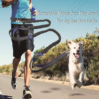 Hands-Free Dog Leash - Adjustable Waist Belt & Bungee Design