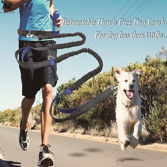 Hands-Free Dog Leash - Adjustable Waist Belt & Bungee Design