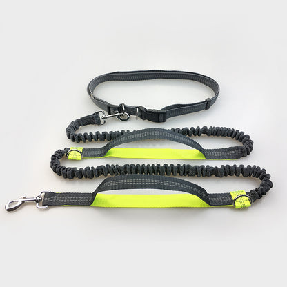 Hands-Free Dog Leash - Adjustable Waist Belt & Bungee Design